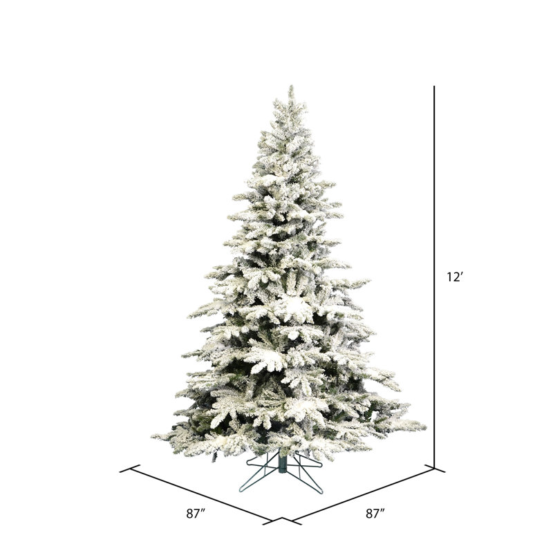 Green/White Fir Artificial Christmas Tree, 12'