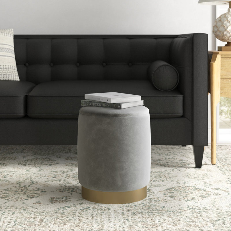 Aurora Upholstered Ottoman, Grey