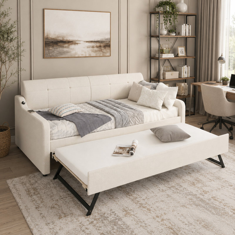 Katoria Upholstered Daybed, Beige