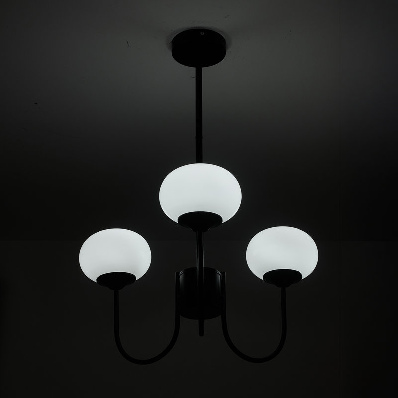 Matte Black Pendant, 47cm W, 3 Lights
