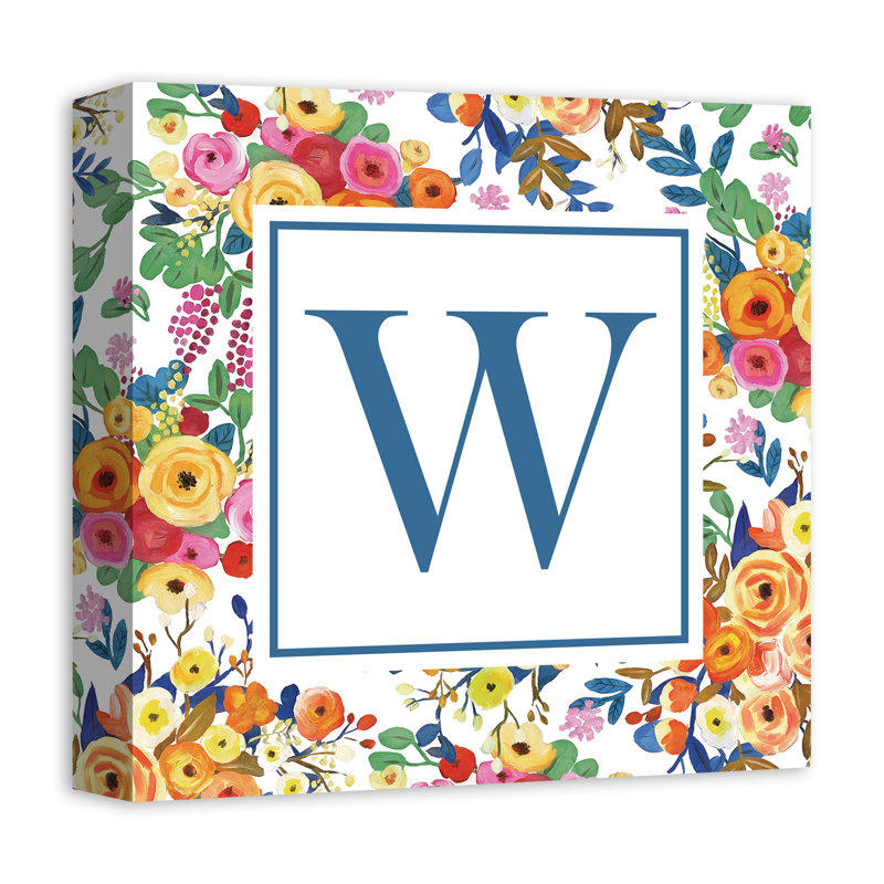 «Wildflower Monogram», art textuel sur toile tendue, W