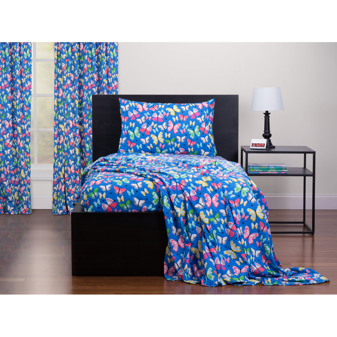Brilliant Butterflies Microfiber Sheet Set Highlights 