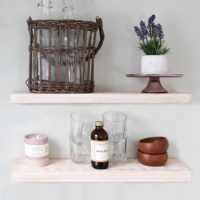Suzy 2 Piece Pine Floating Shelf