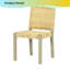 Ensemble de 2 chaises de salle à manger Modern Farmhouse - Finition or champagne - Dossier en bois massif et rotin tissé - Utilisation intérieure / extérieure