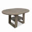 Table de salle à manger extensible grise pour 4 à 6 personnes, table de cuisine ronde à ovale avec rallonge rabattable intégrée, base stable en H et tablette de rangement-917020806