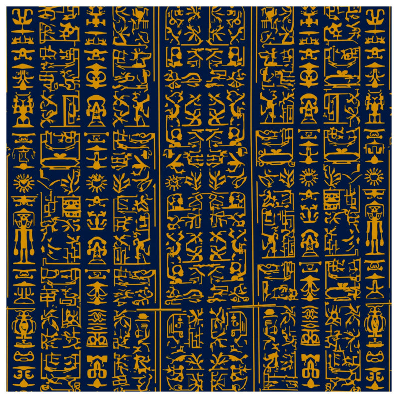Rideaux égyptiens à motif de hiéroglyphes égyptiens, voilages et voilages occultants - 1 panneau, Blockout