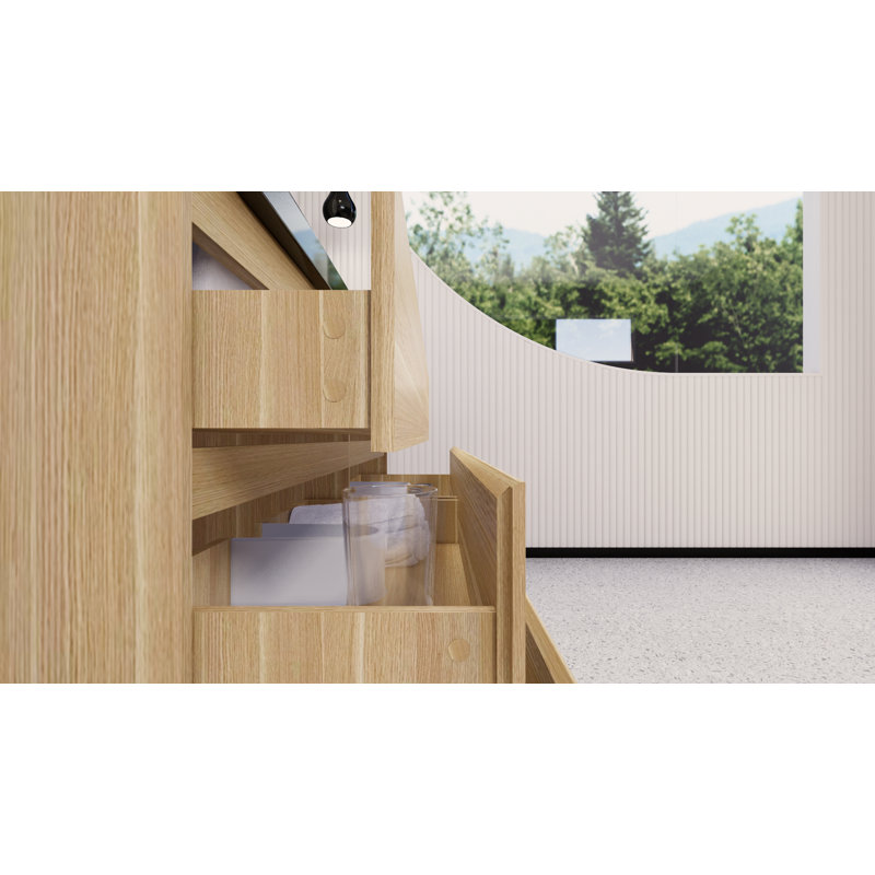 Base de meuble-lavabo simple 60 po Reyes, Chêne blanc