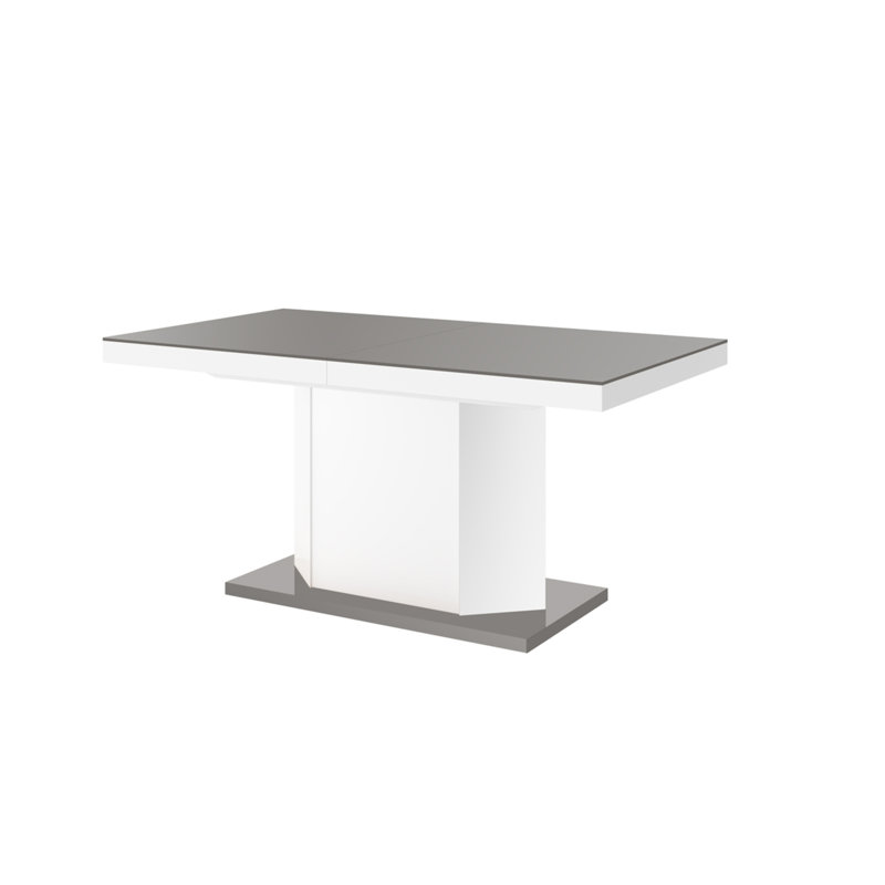 Chimaobim Extendable Dining Table, Grey Gloss/White Gloss