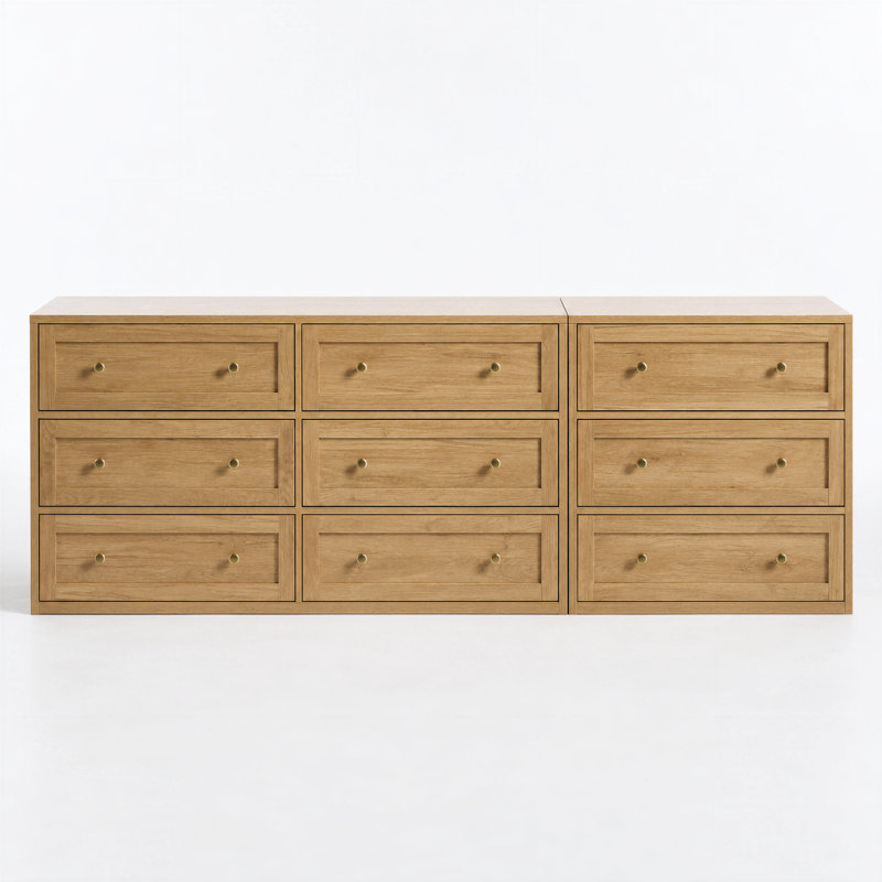 152.4 cm W Chest of 6 Drawers, Natural Oak