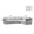Ramdev Top Grain Leather Sofa Sectional with Cushioned Back and Pillow Top Arm-35667833-35667831