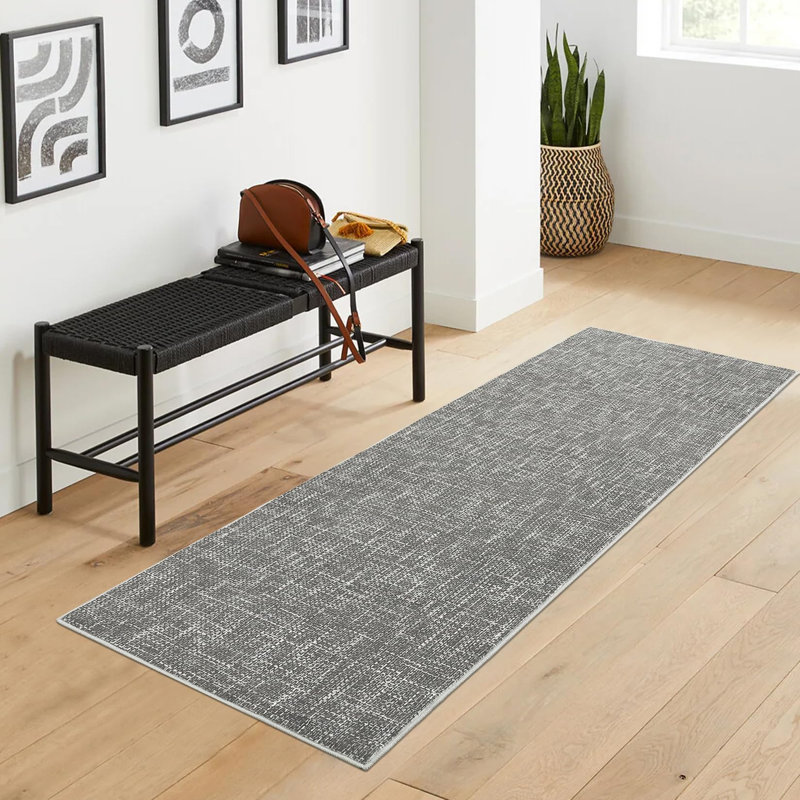 Abstract Area Rug, Gray, Rectangle 80 x 150 cm