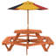 Kids 2 Piece Solid Wood Hexagonal Outdoor Table Or Chair and Chair Set
