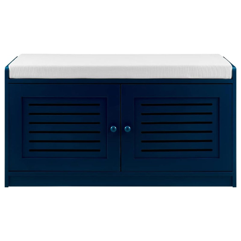 Trejan 10 Pair Stackable Shoe Storage Bench, Antique Blue