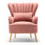 Tybalt Velvet Wingback Chair With Footstool-1639618437
