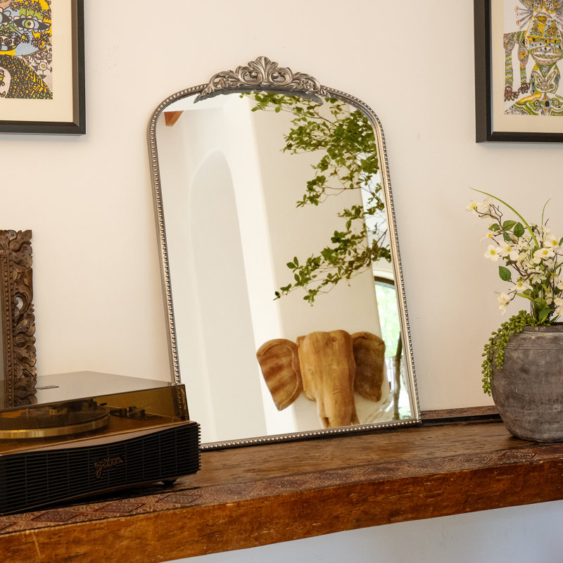 Baroque Style 36*24 inch Arched Wall, Silver