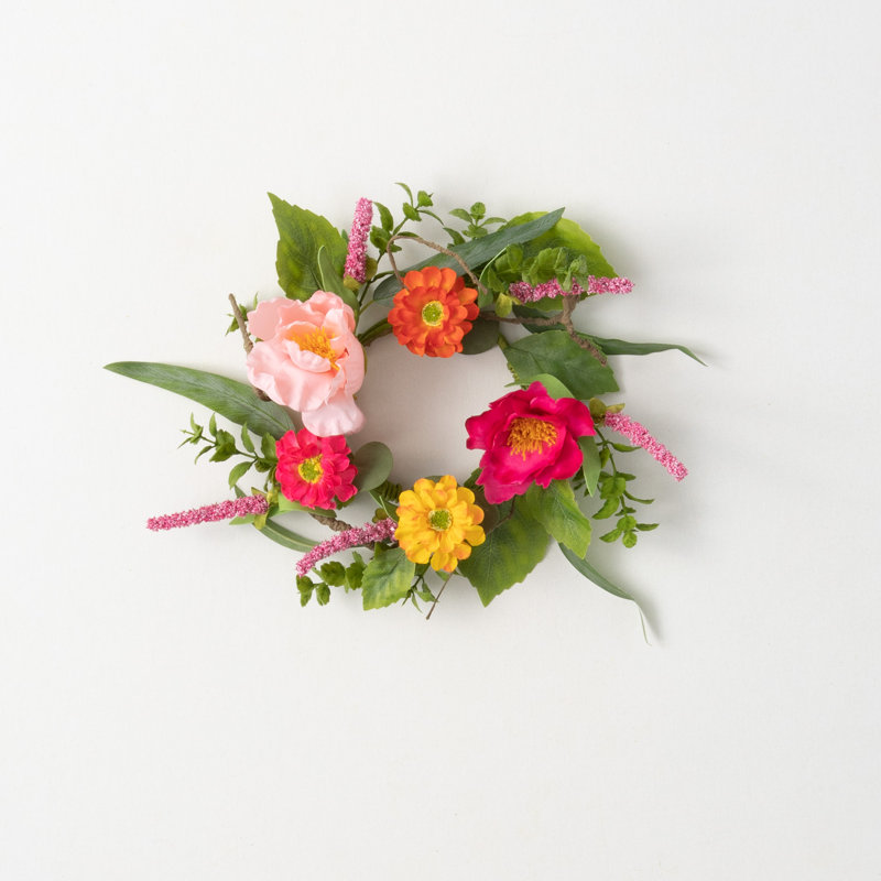 Couronne florale artificielle, L 10 po x H 10 po x P 3 po