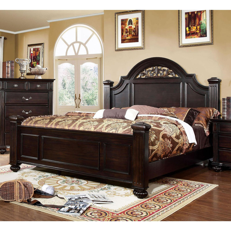 Anudeep Standard Bed, California King, Dark Walnut