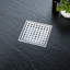 Bonde de douche carrée Kibi de 15 cm (6 po) avec grille carrée, en acier inoxydable 304, avec filtre à cheveux-137129763