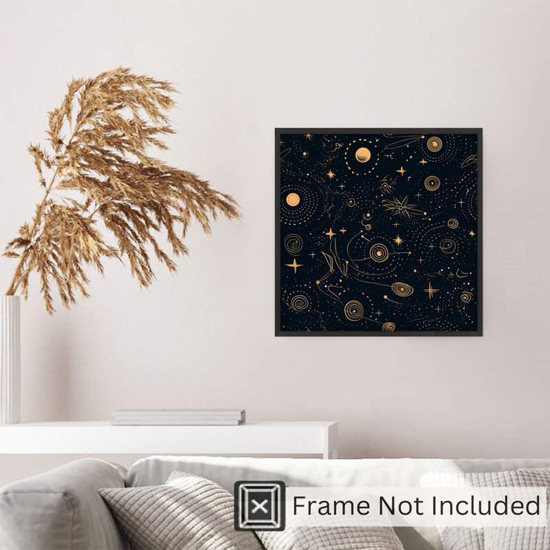 Astronomie et espace avec motif d'étoiles II, reproduction d'art moderne sans cadre