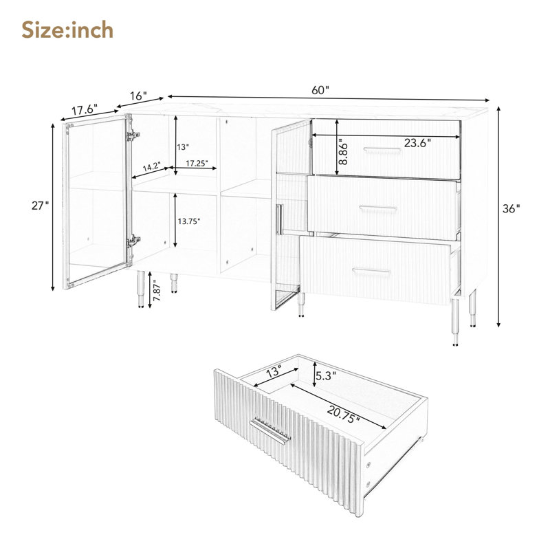 Buffet 60 po, Marine