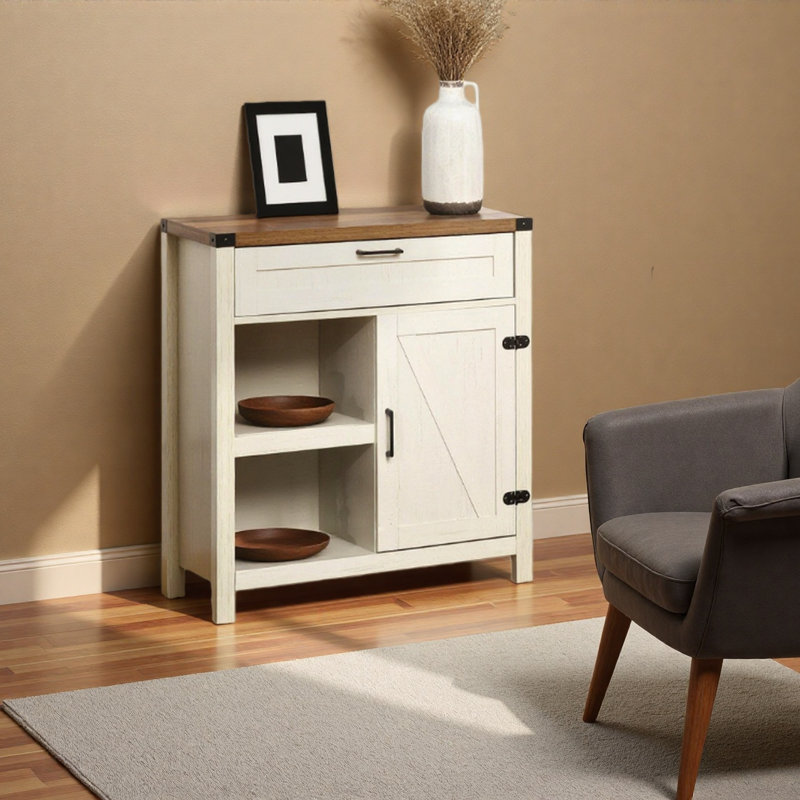 Buffet Cabinet, armoire de cuisine rustique avec porte de grange rustique
