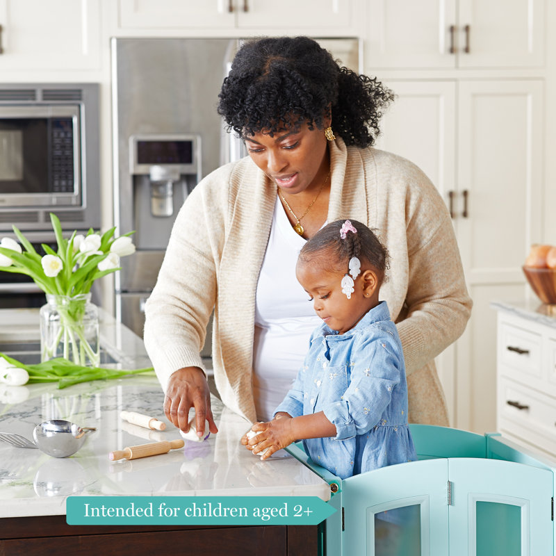 Mint Foldable Wooden Toddler Kitchen Helper Tower