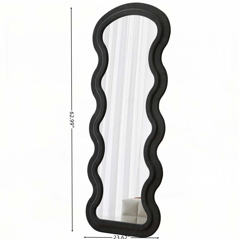 Miroir de plancher Flannel, Noir