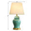 Lampe de table en céramique de 53 cm (21 pouces), lampe de chevet en forme de pot à gingembre à glaçure craquelée avec abat-jour en tissu pour chambre ou salon