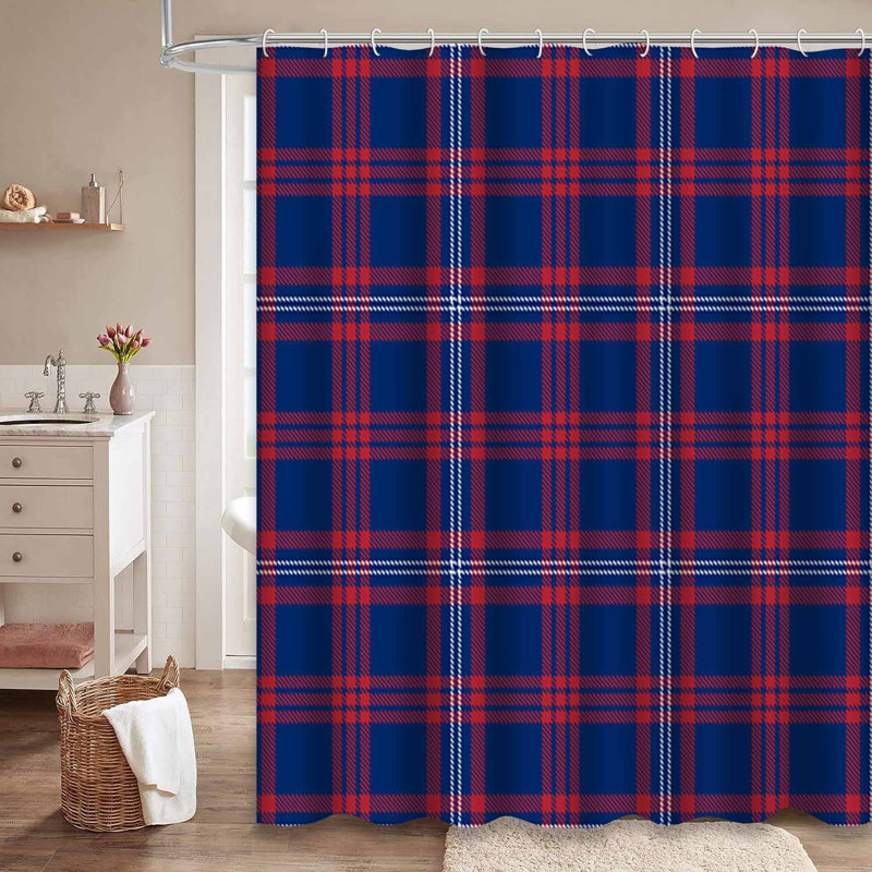 Rideau de douche Patriotic Tartan, L 72 po x l 78 po