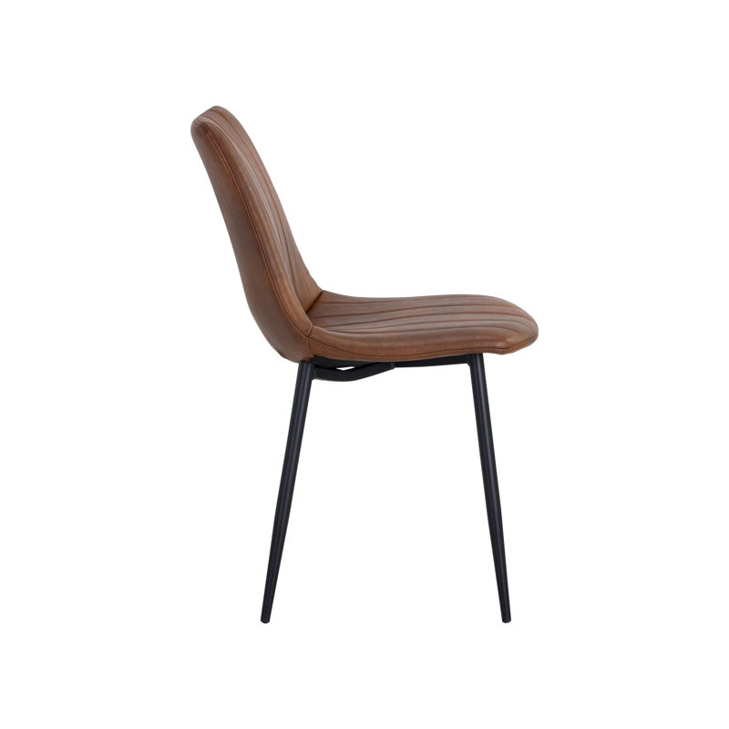 Upholstered Dining Chair, Tan Faux Leather
