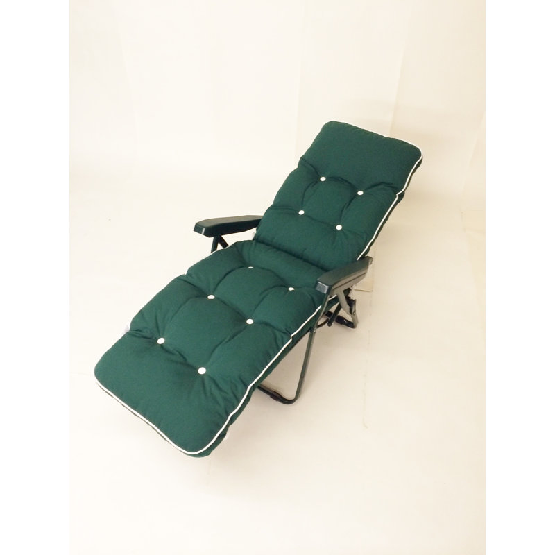 Leni 171cm Long Reclining Single Chaise with Cushions, Hunter, Green