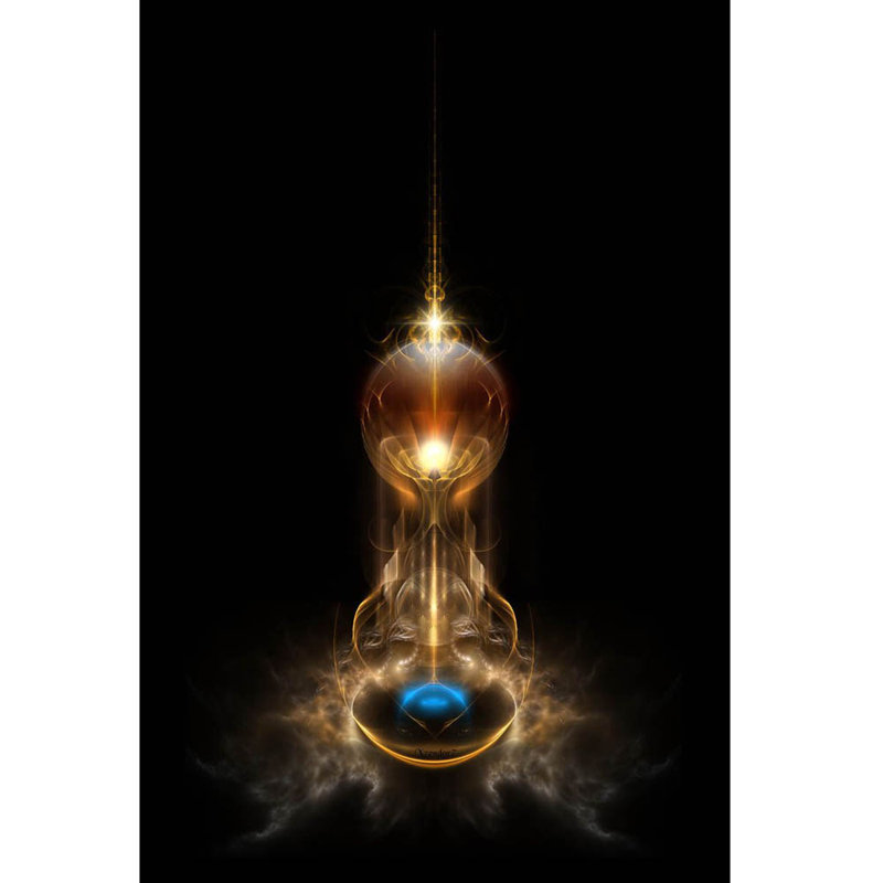 Adhésif décoratif Xzendor7 Orbe de lumière sur fond noir, H 72 po x l 48 po
