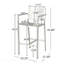 Ensemble de 2 tabourets d'extérieur avec cadre en aluminium antirouille 29,50 po d'extérieur, argent