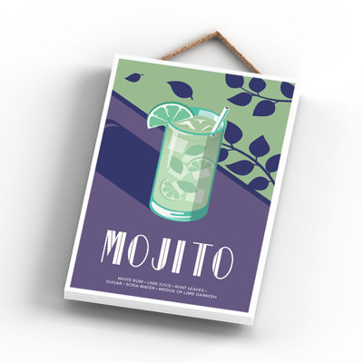 Cocktails - Mojito Wooden Hanging Plaque 285 x 185