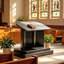 Assembled 27" Table Top Podium with Folding Design, Portable - Black