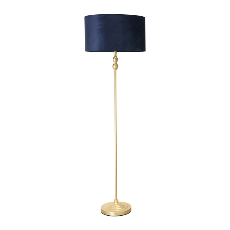 Rinnah 151cm Traditional Floor Lamp, Navy Blue, Gold