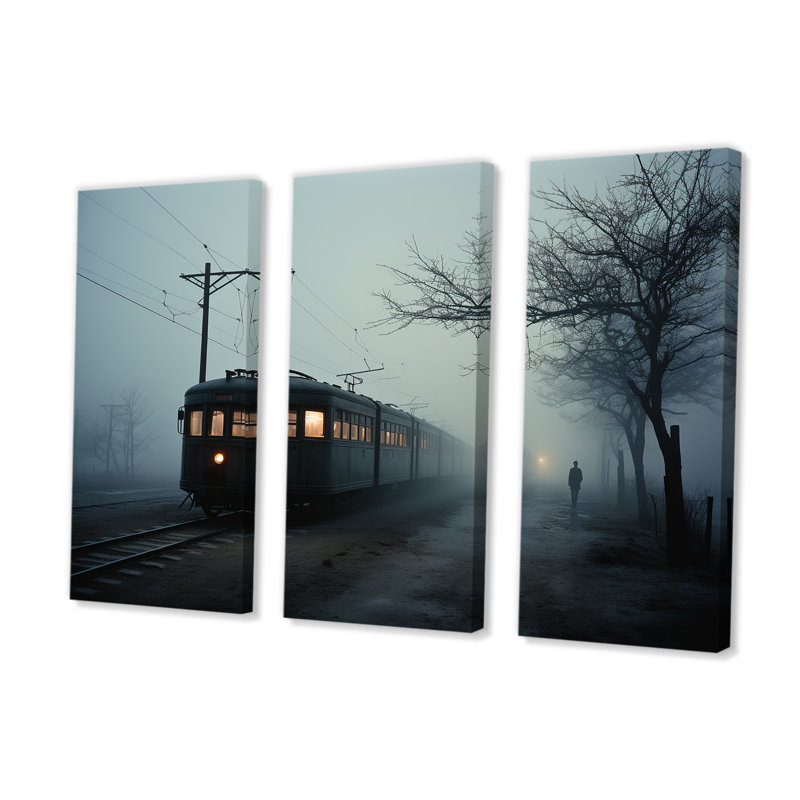 «Mystic Train Charm In Winter Photo», ensemble d'art sur toile Train, H 28 po x l 36 po