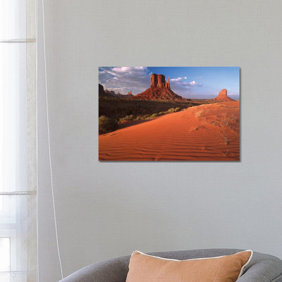 Sand Dunes and the Mittens, Monument Valley Navajo Tribal Park, Arizona 1 Piece Wrapped Canvas Wall Art