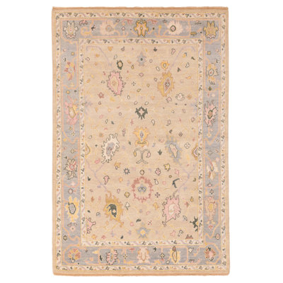 Modern Oushak Khaki Rug 5'11" x 8'9"