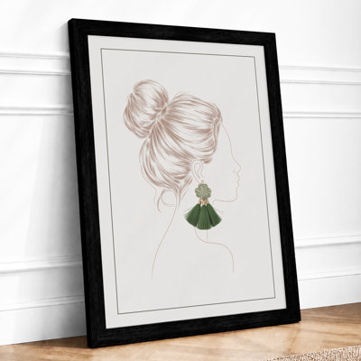 Figure With Gathered Hair Minimalist - Print
