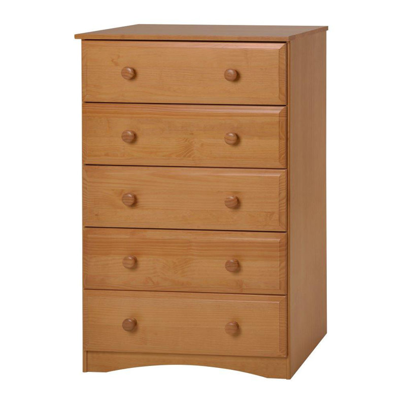 Commode 5 tiroirs Alayna, Naturel