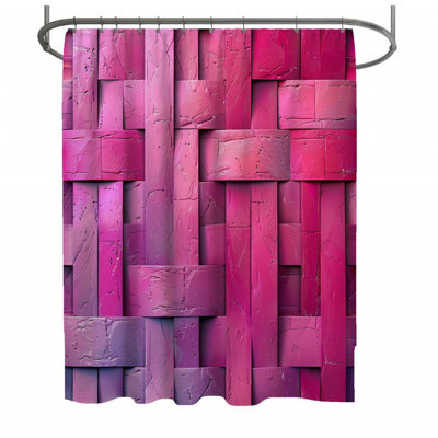 Rideau de douche panneaux de bois