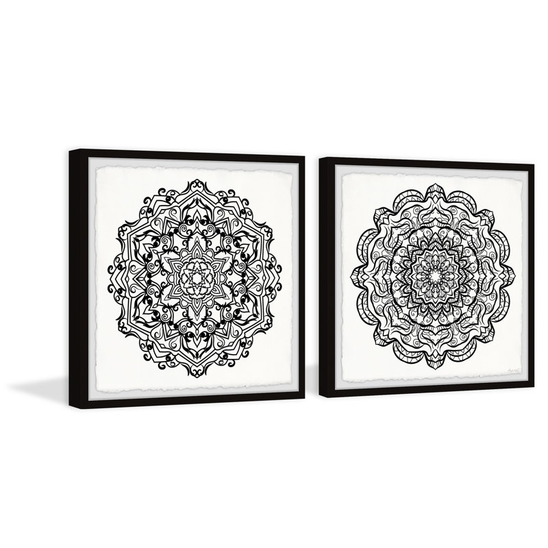 Symbolical Content by Marmont Hill - 2 Piece Single Picture Frame Painting Set, 41cm H x 41cm W x 3.81cm D