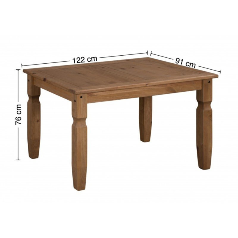 Bridewell Pine Solid Wood Dining Table, 76 x 122 x 91cm