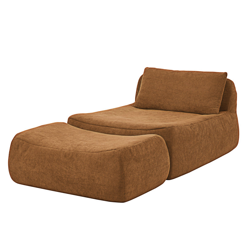 Grand fauteuil à billes Bean Bag Chair, Chenille orange