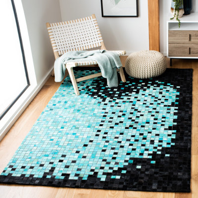 Eresus Hand Woven Leather Geometric Rug