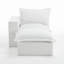 Chaise longue modulaire rembourrée en chenille beige avec repose-pieds amovible - entièrement compressée, aucun assemblage requis-1897707336-1897688184