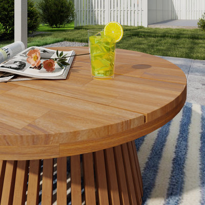 Table d'appoint d'extérieur en bois massif