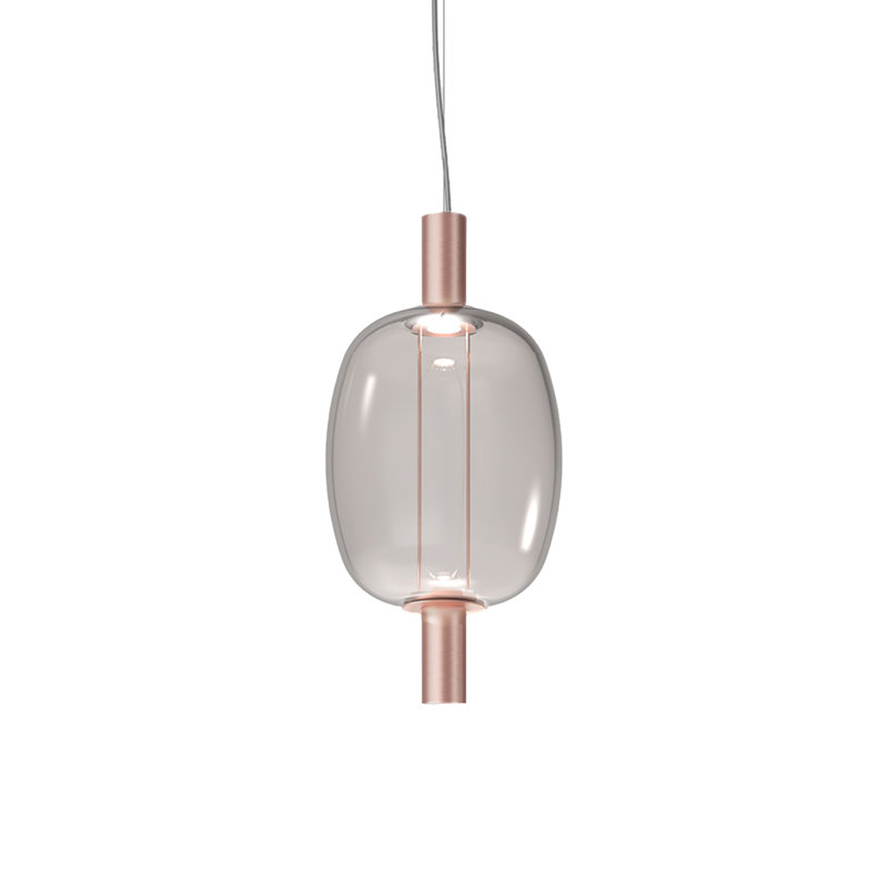 Riflesso Suspension 2L2 Crystal Transparent Matt Copper 2 L3221 Ul, Matte Copper, Smoky Transparent, 2700 Kelvins