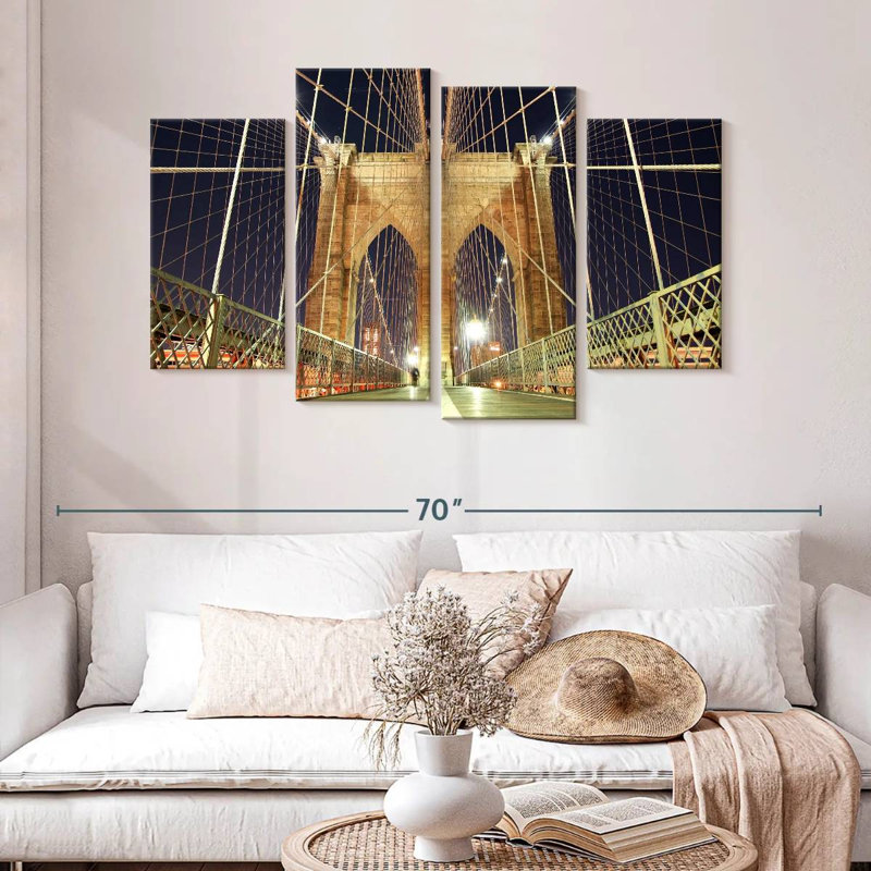 Lilie illuminé le pont de Brooklyn, H 32 po x l 52 po